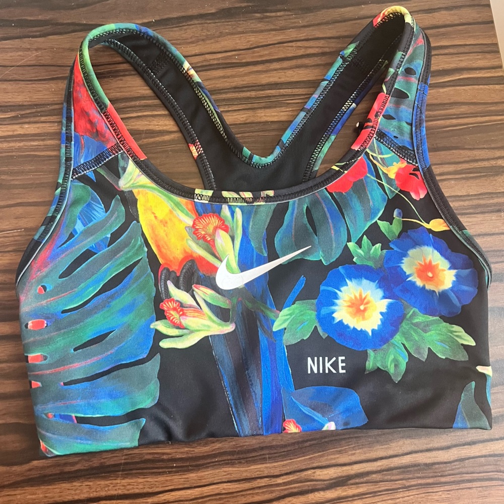 Nike Dri Fit Sports Bra Tropical Print
